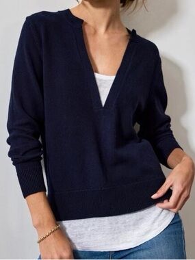 Brochu Walker Navy V-Neck Lightweight Pullover